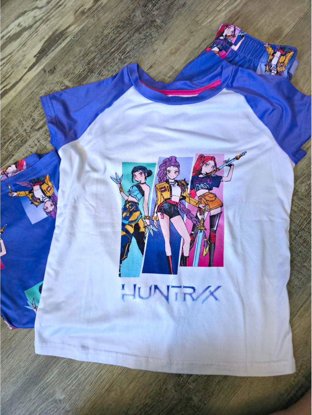 Netflix KPop Demon Hunters Girls 2-Piece Pajama Set Girls Sz 10 Purple/Wht 0138